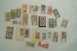 A collection of foreign notes