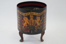 A 1st battalion Welsh Guards drum converted to a waste paper bin