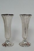 A fine pair of silver vase, Birmingham 1907, approx 39.49 ounces (weighed)