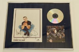 Robbie Williams framed cd, photograph etc