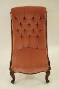 A Victorian rosewood button back chair