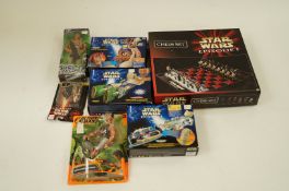 A Stars Wars Episode 1 chess set, along with Stars Wars and science fiction items