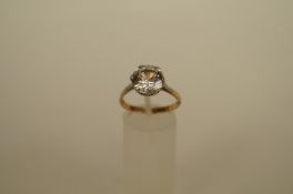 A 9ct gold single stone dress ring, finger size Q, 3.1 grams,