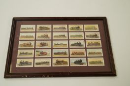 A full set of Lambert and Butler cigarette cards railway locomotives frames