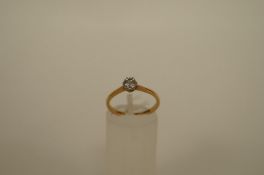 A diamond single stone 18ct gold ring, the mirror set brilliant estimated as weighing