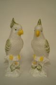 Two porcelain parrots