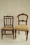 An Edwardian chair and one other