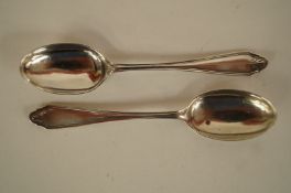 Two Mappin and Webb silver tea spoons, 24g gross (6.77 troy ozs)