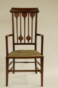 An early 20th century single mahogany chair