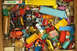 A large collection of unboxed toys including Corgi, Matchbox etc