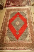 Hamedan. Old rug, copper and red, signed by waiver 186 x 129cm