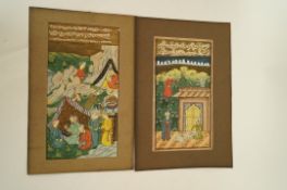 Two middle eastern hand painted drawings
