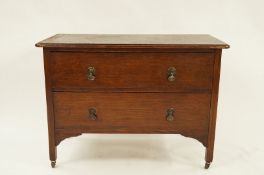 An oak two drawer chest