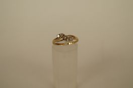 A five stone cubic zirconia 9ct gold dress ring, finger size M, 1.1g gross