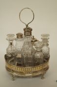 A George III silver cruet stand by Robert and David Hennell, London 1794 - 95, the oval pierced