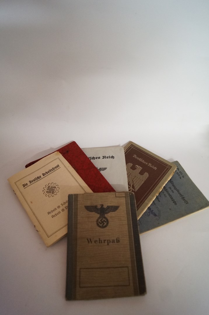 A collection of various Nazi identity cards