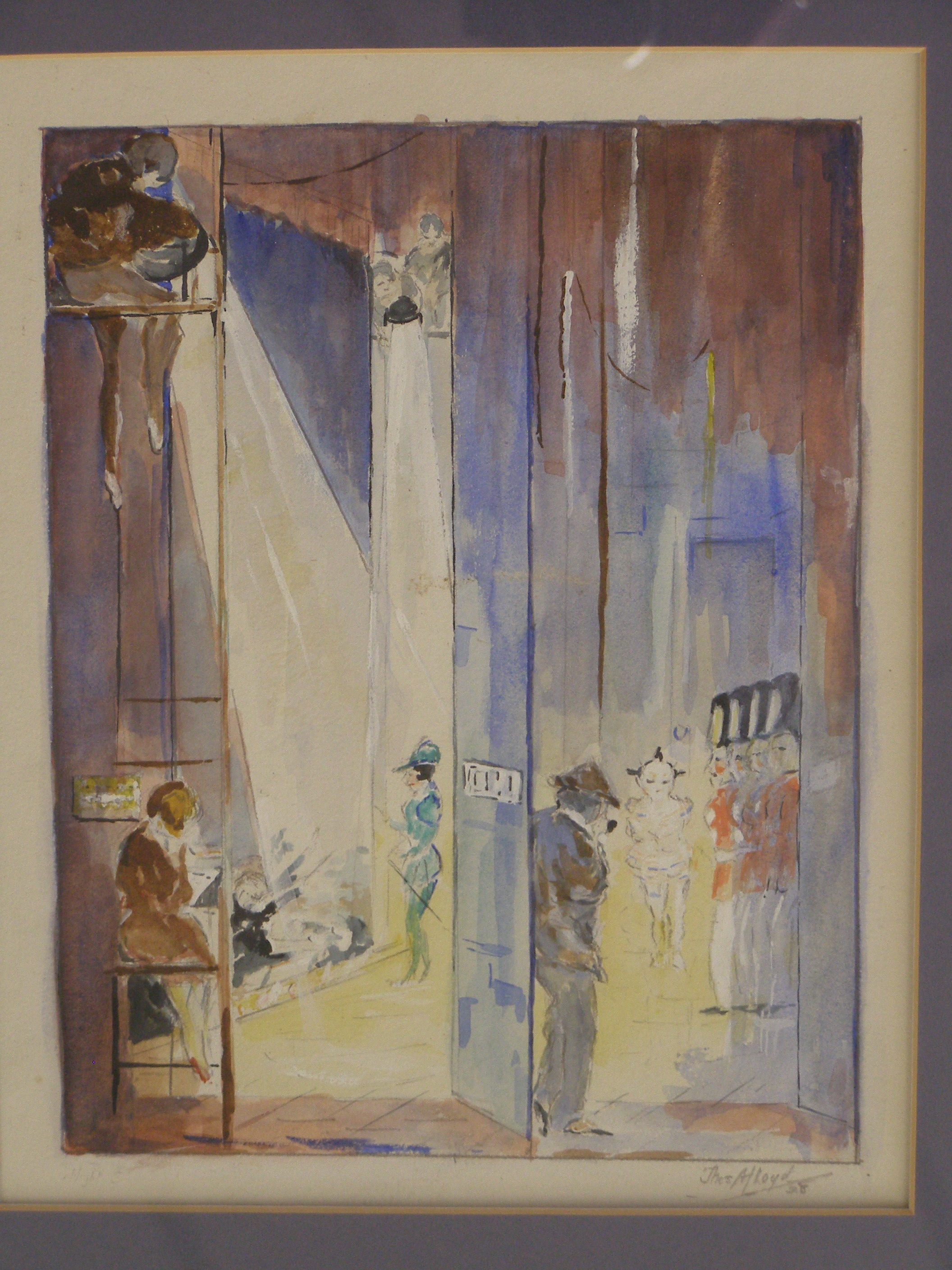 Thomas Ivester Lloyd - watercolour with bodycolour - `Wight - Pantomime, Jack & The Beanstalk -