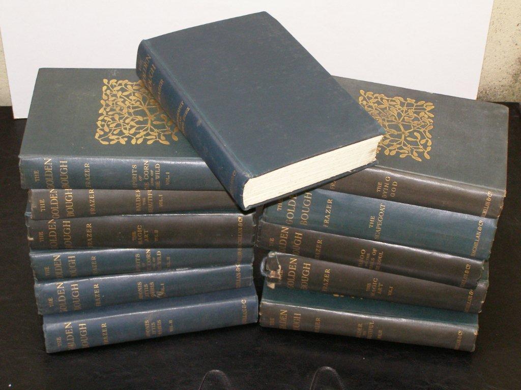 Frazer ? `The Golden Bough` in green cloth, 1913/14 third editions ? Macmillan & Co ? 12 volumes