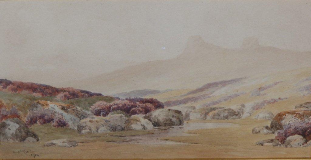 C.H. Rowe ? watercolour ? Dartmoor scene