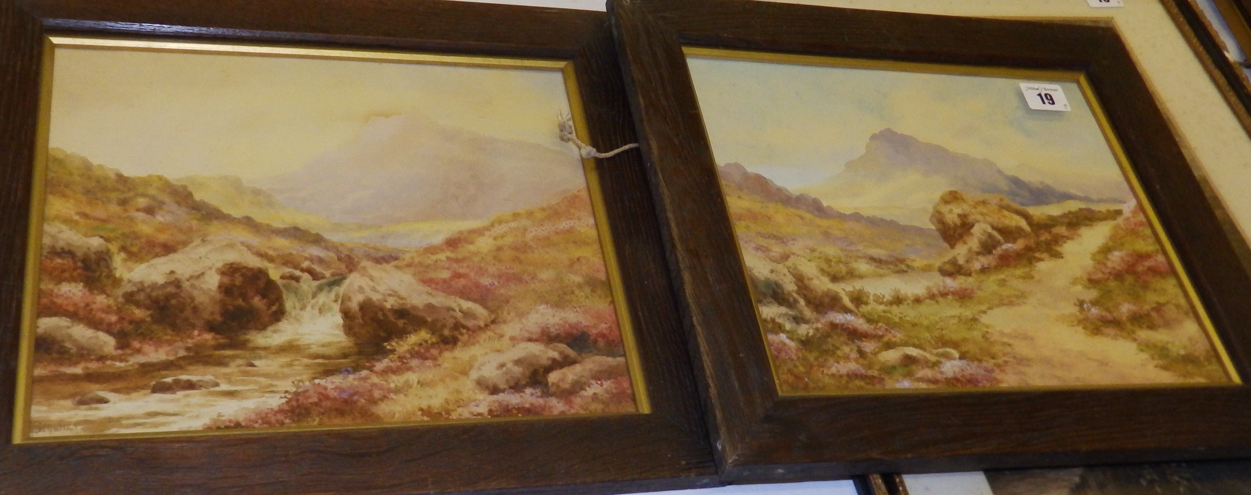 G. Browne ? pair of watercolours ? Dartmoor views, signed