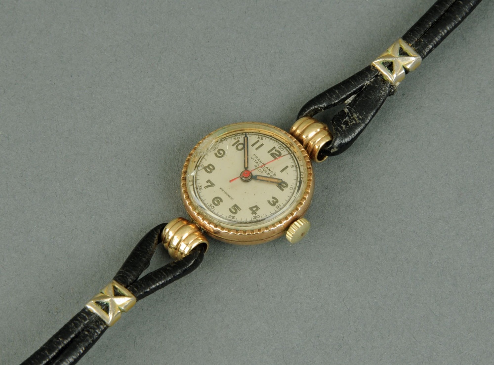 A ladies 9 ct gold wristwatch, by Franklands Vital Pulse.