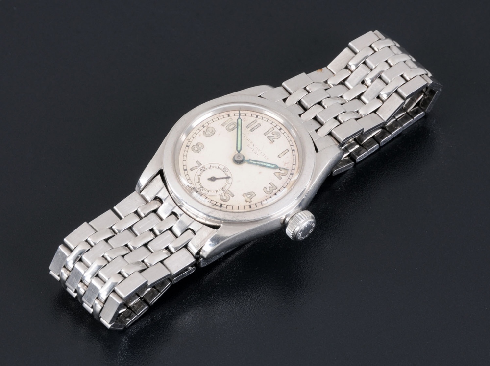 A Rolex Oyster Royal wristwatch, silver coloured metal case, Serial No. 100153 2280, with