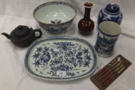 A collection of 19th Century and later Chinese porcelain and other wares to include an oval