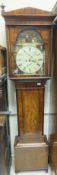 A mahogany cased eight day longcase clock, the enamelled dial with scenes of famous Scots to