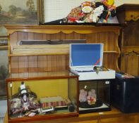 A collection of decorative Japanese items to include a diorama containing two figures in traditional