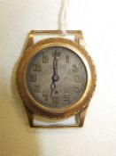 A Harwood wristwatch, the dial set with Arabic numerals, in yellow metal case "Harwood - Inventor of