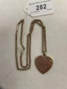 A 9 carat gold heart shaped locket with chain   CONDITION REPORTS  Weight approx. 18.4 gms,