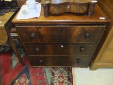 A 19th Century mahogany chest of three long drawers   CONDITION REPORTS  One large full length and
