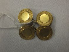 A pair of 18 carat gold cufflinks   CONDITION REPORTS  Weight approx 6.1 g.  Some general wear and
