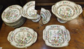 A collection of Coalport "Indian Tree" pattern dessert wares to include two tazzas, two serving