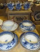 A small collection of 19th Century Chinese porcelain painted in underglaze blue with pagodas in a