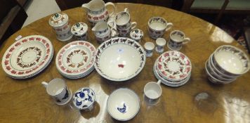 A collection of Bridgewater dinnerwares decorated with farm animals etc. to include fruit bowl,