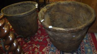 Two hide tubs / planters