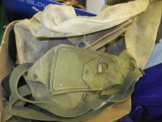 Assorted military satchels, canvas bags, etc   CONDITION REPORTS  All items in used and worn