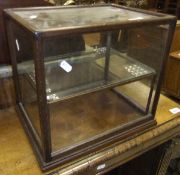 A Chinese hardwood framed and glazed table top display cabinet (Provenance: Ex Somerfield Sale
