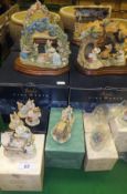 A collection of Border Fine Arts figure groups and figurines to include Bramley Hedge Four Seasons