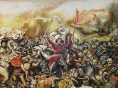 AFTER JAN MATEJKO "The battle of Grunwald", oil on canvas, unsigned