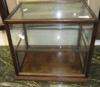 A Chinese hardwood framed and glazed table top display cabinet (Provenance: Ex Somer / Summer