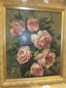 ANDRE HOFER "Roses", still life study, oil on canvas, signed bottom left