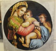 AFTER RAPHAEL "Madonna della Sedia", oil on canvas, unsigned   CONDITION REPORTS  A modern painting.