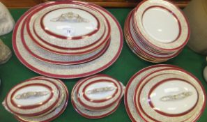 A collection of Grainger & Co. Royal Chinaworks Worcester dinner wares with gilt and burgundy