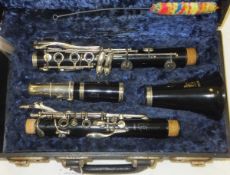 A Boosey & Hawkes London "Regent" clarinet, housed in a fitted carrying case