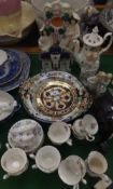 A collection of decorative china and other wares to include two Royal Crown Derby plates, two