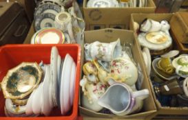 Five boxes of sundry china wares to include various decorative plates, etc, together with a mixing