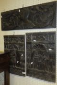 Two oak effect panels in the 17th Century manner, by Oak Leaf Productions, and another similar panel