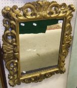 A 19th Century giltwood and gesso wall mirror, the frame with scrolling acanthus decoration